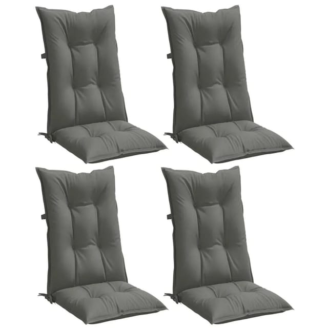 Hochlehner-auflagen 4 Stk. Melange Dunkelgrau 120x50x7 Cm Stoff Vidaxl