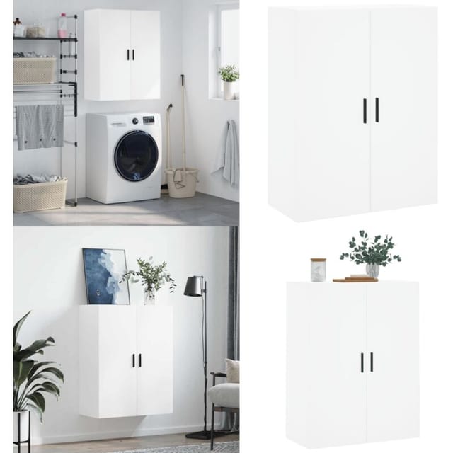 Wandschrank Weiß 69,5x34x90 Cm - Hängeschrank - Wandschrank - Sideboard - Regal - Aufbewahrung - Home & Living