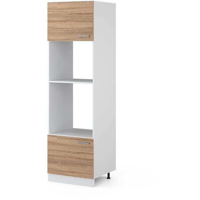 Hochschrank R-line, Sonoma, 60 Cm Mit Offenen Regalen, Und Türen, Vicco