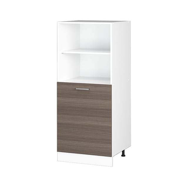 Vicco - Hochschrank R-line, Grau, 60 Cm Mit Offenen Regalen, Und Tür