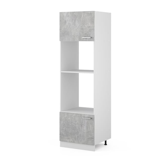 Vicco - Hochschrank R-line, Beton, 60 Cm Mit Offenen Regalen, Und Türen