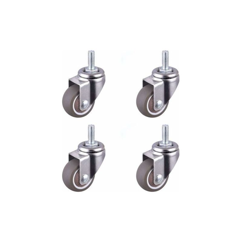 Roulette Pivotante Silencieuse 25mm Lot De 4 Roulettes En Tpe Vis Filetée M6 Pour Sols Durs Et Meubles Mobiles