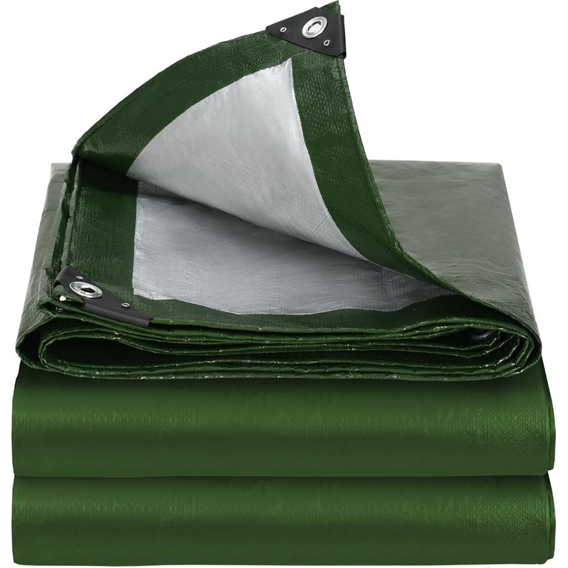 Protective – 2 X 3 M Thick And Durable Outdoor Tarpaulin With Eyelets Stainless Pe Tarpaulin Waterproof Coating For Wood, Garden, Cars, Swimming Pools – Green