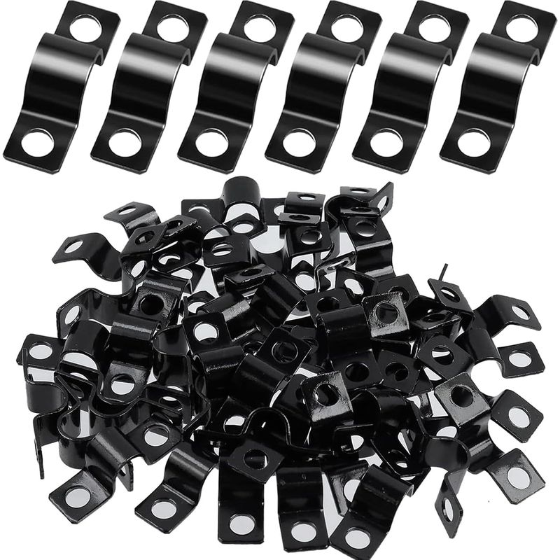 60 Pièces Colliers De Serrage En U, Collier Serrage, Fixation Grillage Rigide 6 Mm, Collier De Fixation Tuyau Pour Attache Tube, Attache Fixer Grillage Rigide Traille Trou