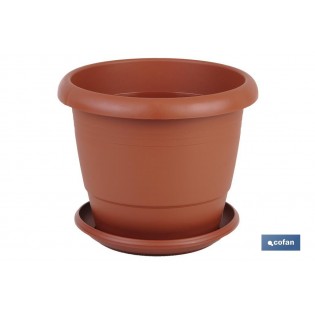 Pack Mit 12 Braunen Töpfen Modell Gardenia 22x18 Mit Unterteller 18.5cm