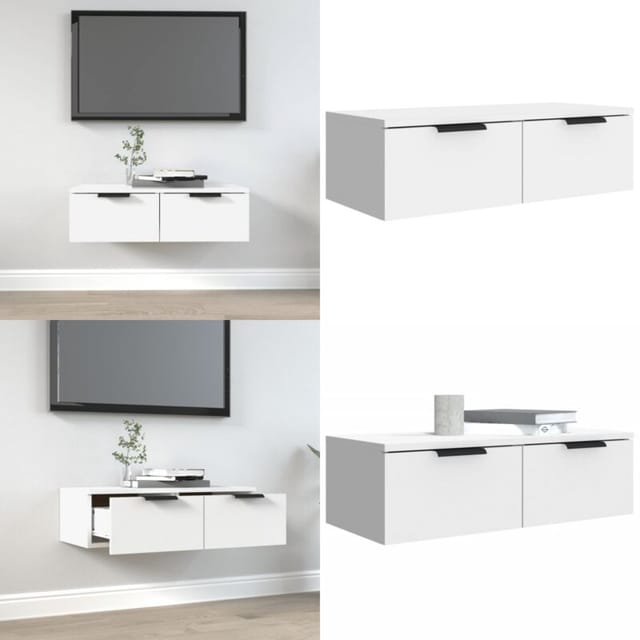 Wandschrank Weiß 68x30x20 Cm Holzwerkstoff - Wandregal - Hängeschrank - Wohnzimmermöbel - Regal Weiß - Möbel Online Kaufen - Home & Living