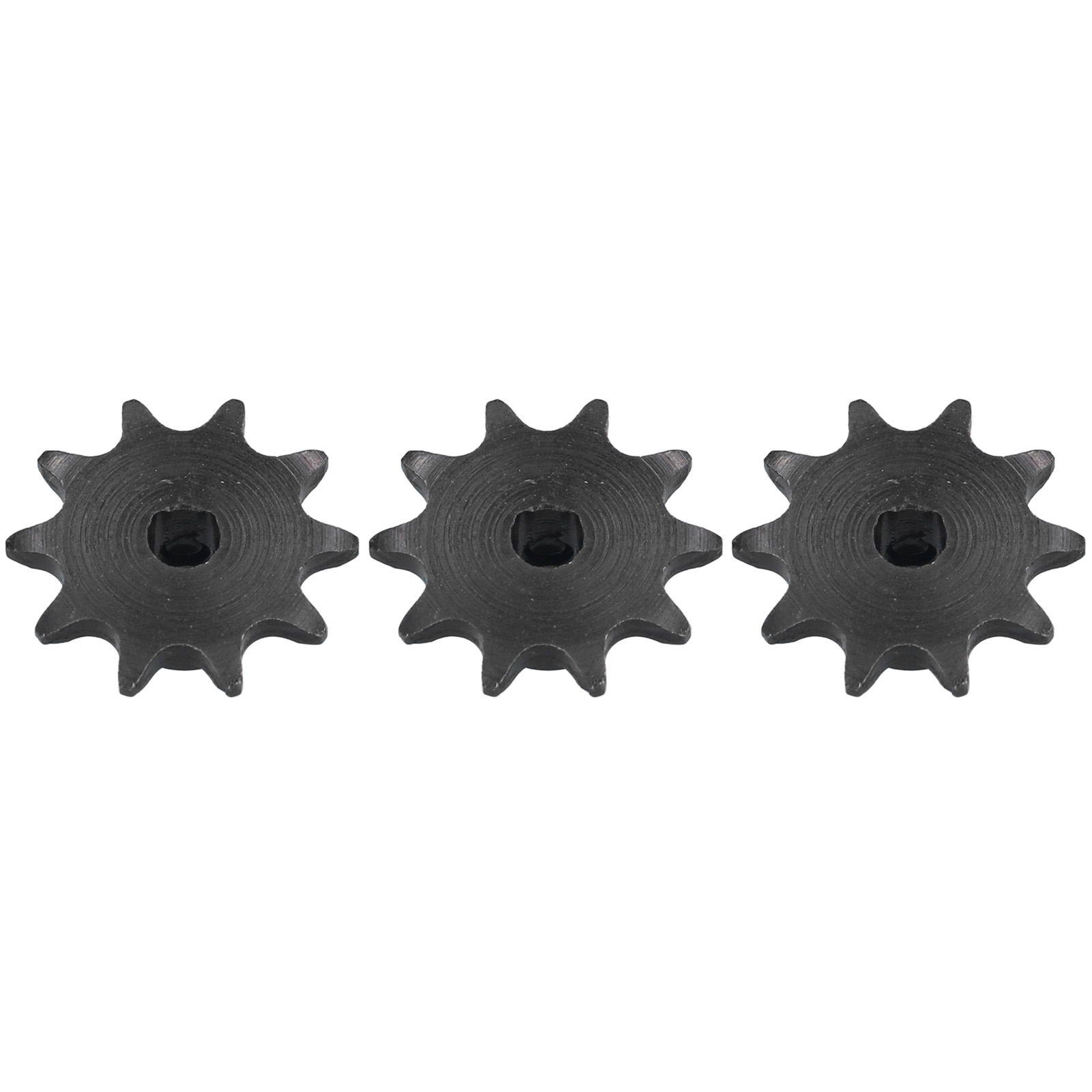 Satz Mit 3 Schwarz Verzinkten Stahlkettenrädern, 8 Mm Teilung, 6 Mm Bohrungsdurchmesser, 10 Zähne, 5307-1006-0010