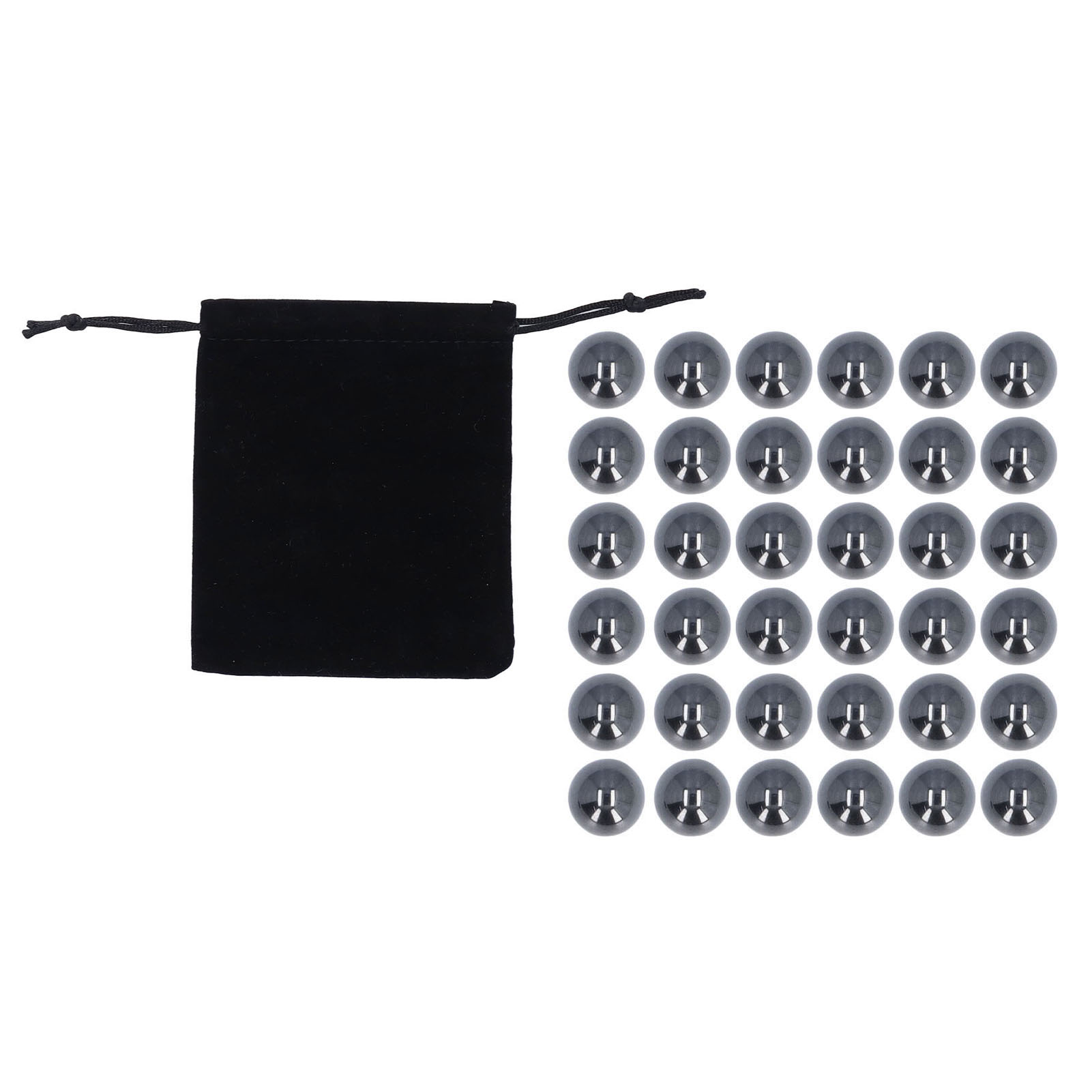 36 Polierte Schwarze Ferrit-magnetkugeln, Anti-stress-spielzeug, 15 Mm Magnetkugeln Mit Stoffbeutel