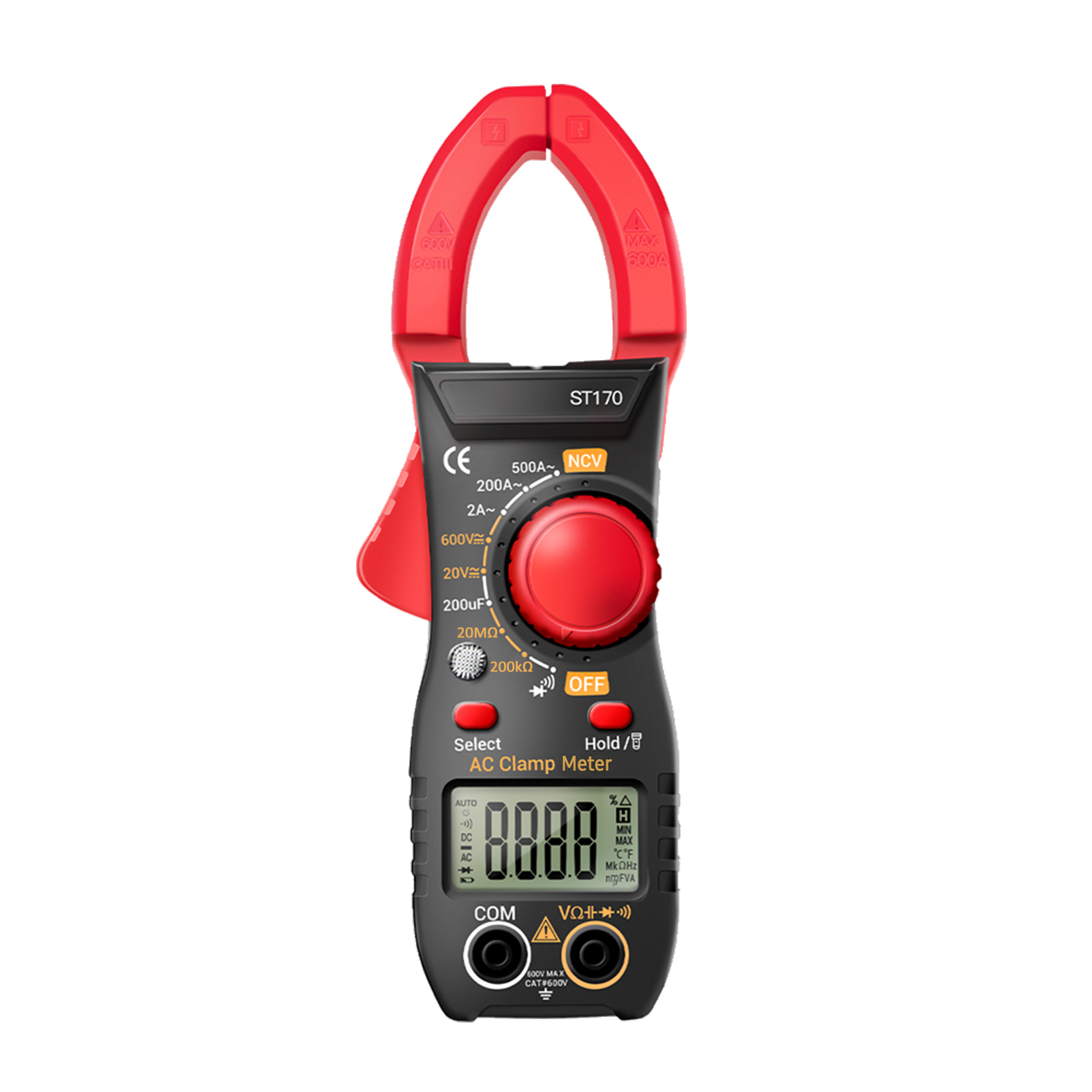 Aneng St170 Smart-zangenmessgerät, 1999 Zählwerte, Automatisches Digitalmultimeter Mit Lcd-anzeige, Ac/dc-spannungsprüfer, Wechselstrom-led-lampe, Ncv-erkennung, Ohmmeter, Kapazitätsmesser, Diodentest