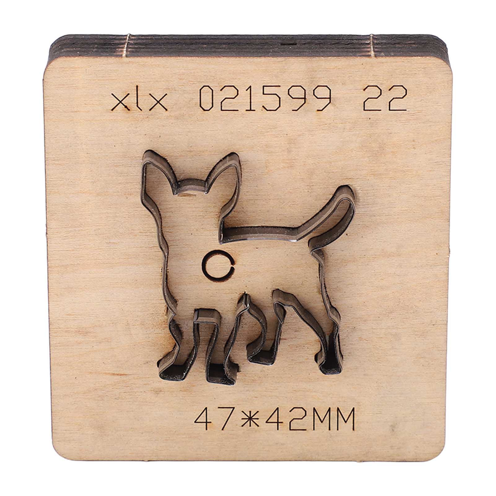 Hunde-ausstechform Aus Legiertem Stahl Mit Holzsockel Für Leder- Und Bastelarbeiten