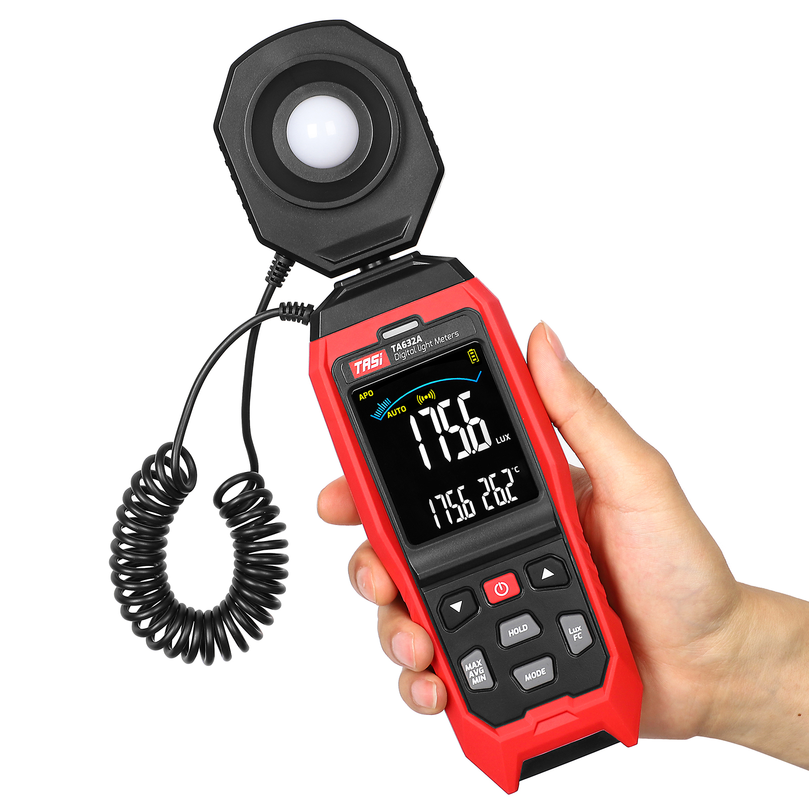 Tasi Ta632a Digitales Luxmeter Mit Lcd-display, Mini-hand-luxmeter, Illuminator, Photometer, Lichtmesser 0-200000 Lux