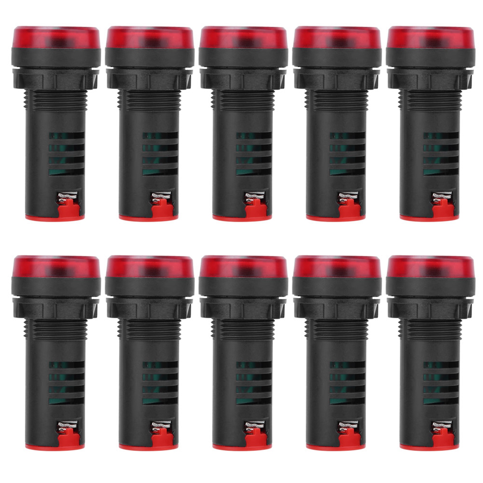 10er-pack Berm® Led-warnleuchten Ad16-22sm, Blinkend Rot Mit Summer, Ac/dc 12 V