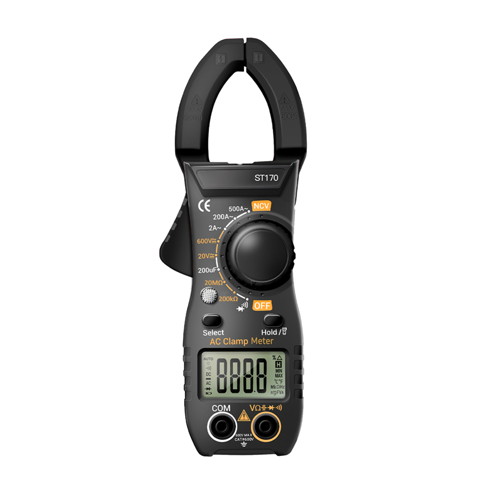Aneng St170 Smart-zangenmessgerät, 1999 Counts, Digitalmultimeter Mit Automatischer Auswahl, Lcd-display, Tester Für Wechsel- Und Gleichspannung, Wechselstrom, Led-anzeige, Ncv-erkennung, Widerstandsm