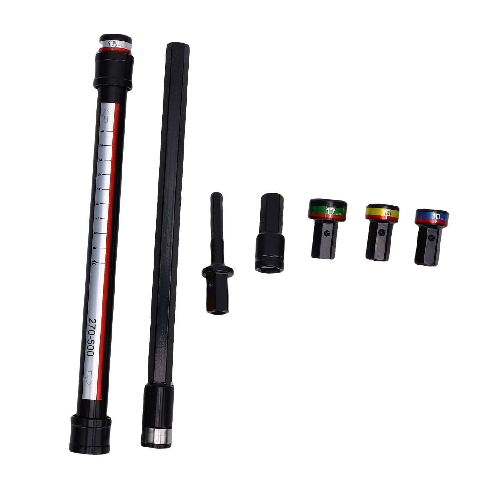 Deckennivellierungs-steckdosenset (10 Mm, 13 Mm, 14 Mm, 17 Mm) Mit Schnellwechsel- Und Selbstverriegelungssteckdosen, Verlängerungsstange (270–500 Mm), Legierter Stahl