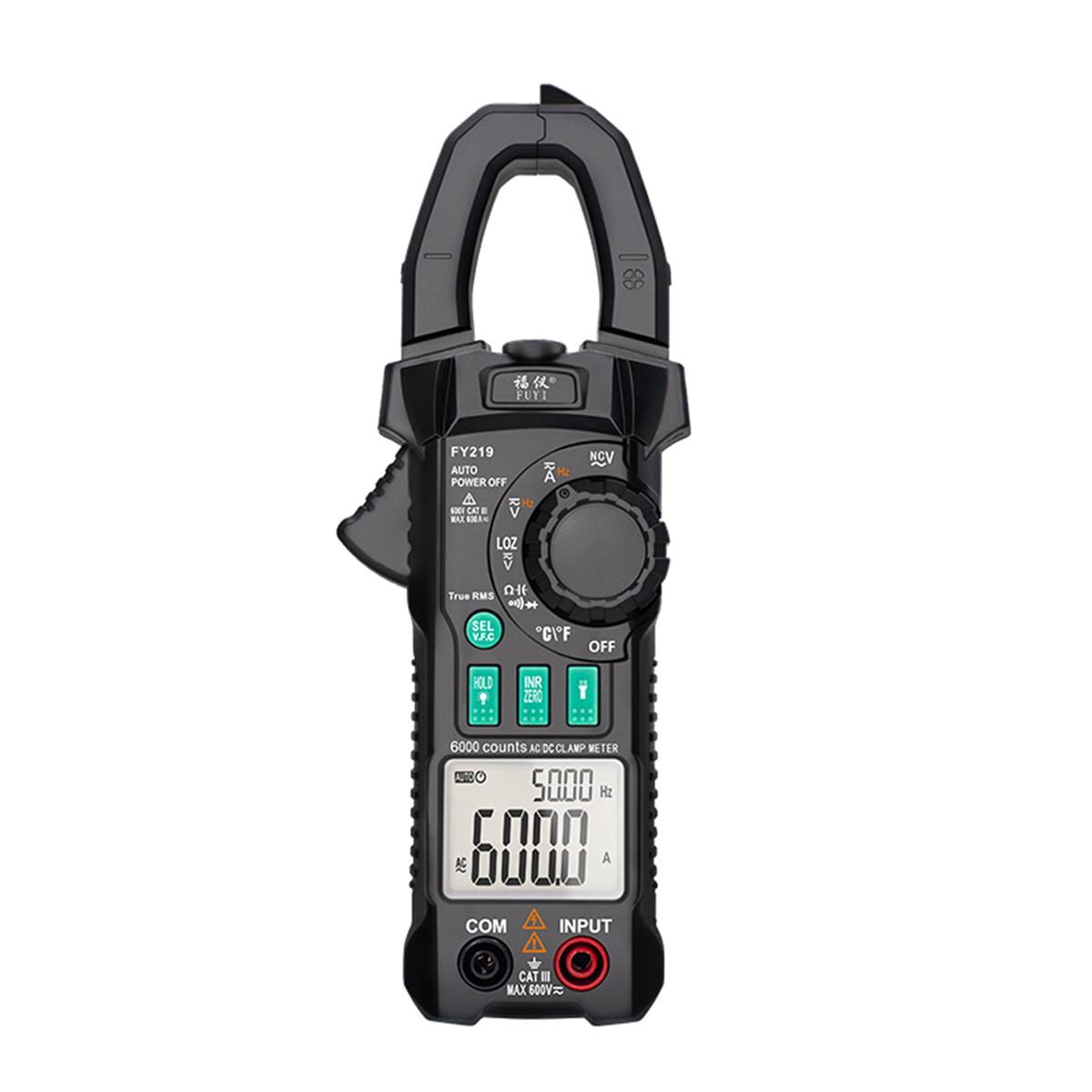 Fuyi Stromzangenmessgerät Ac/dc Anlaufstrom 6000 Counts Automatische Bereichswahl Multimeter Stromzangenmessgerät Temperaturmessung Multifunktions-doppelanzeige True Rms Stoßstromzangenmessgerät Schwa