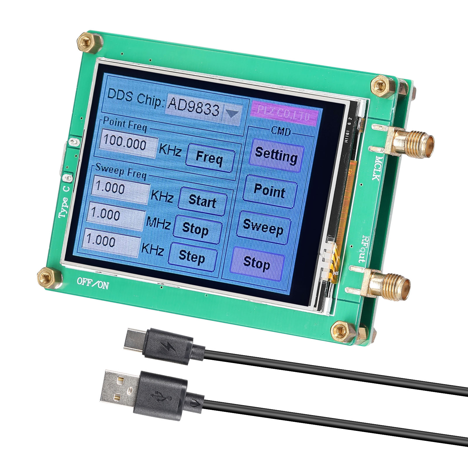 10-bit-touchscreen-dds-signalgeneratormodul (dac) Für Sinus-, Rechteck- Und Dreieckwellen