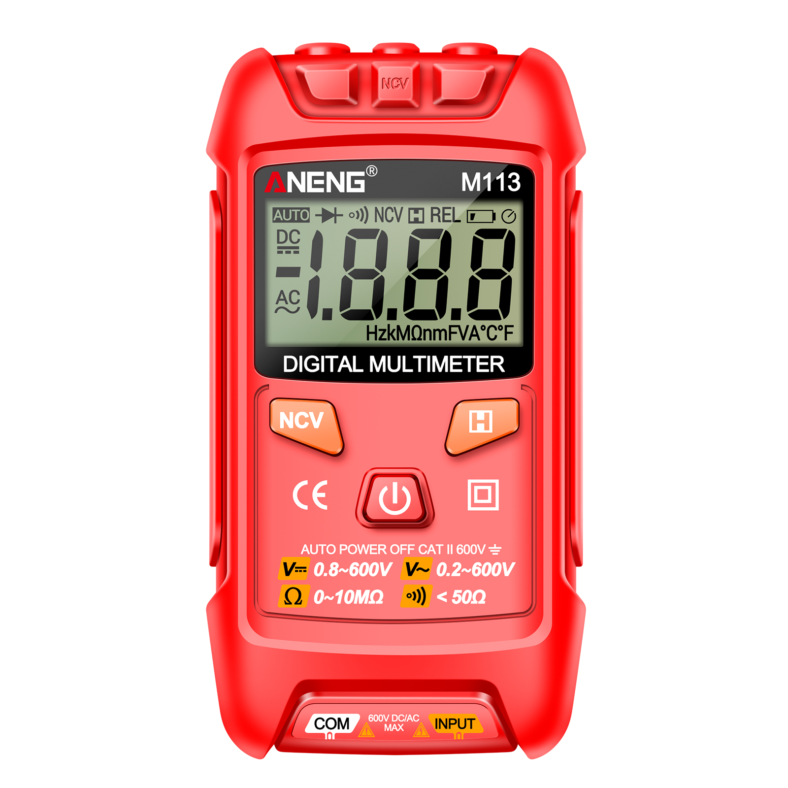 Aneng M113 Intelligentes Digitales Taschenmultimeter Voltmeter Amperemeter Ac/dc 1999 Counts Lcd-display Ohmmeter Mit Ncv Auto-datenhaltefunktion Skala Für Testleitung Ein/aus