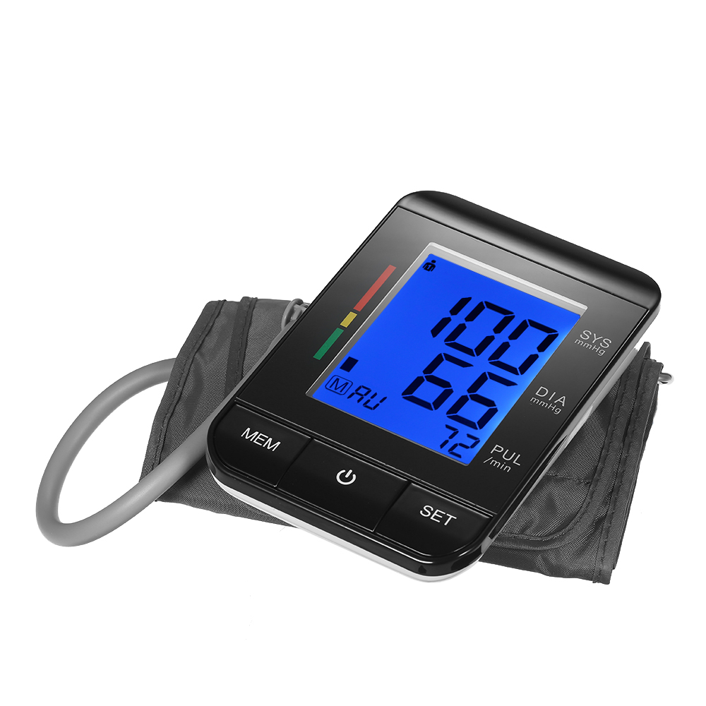 Alphagomed Lcd-blutdruckmessgerät Mit Manschette, Digitaler Blutdruck- Und Pulsanzeige, 2 Benutzermodi, 90 Speicherplätze, Ce-, Fda- Und Rohs-konform