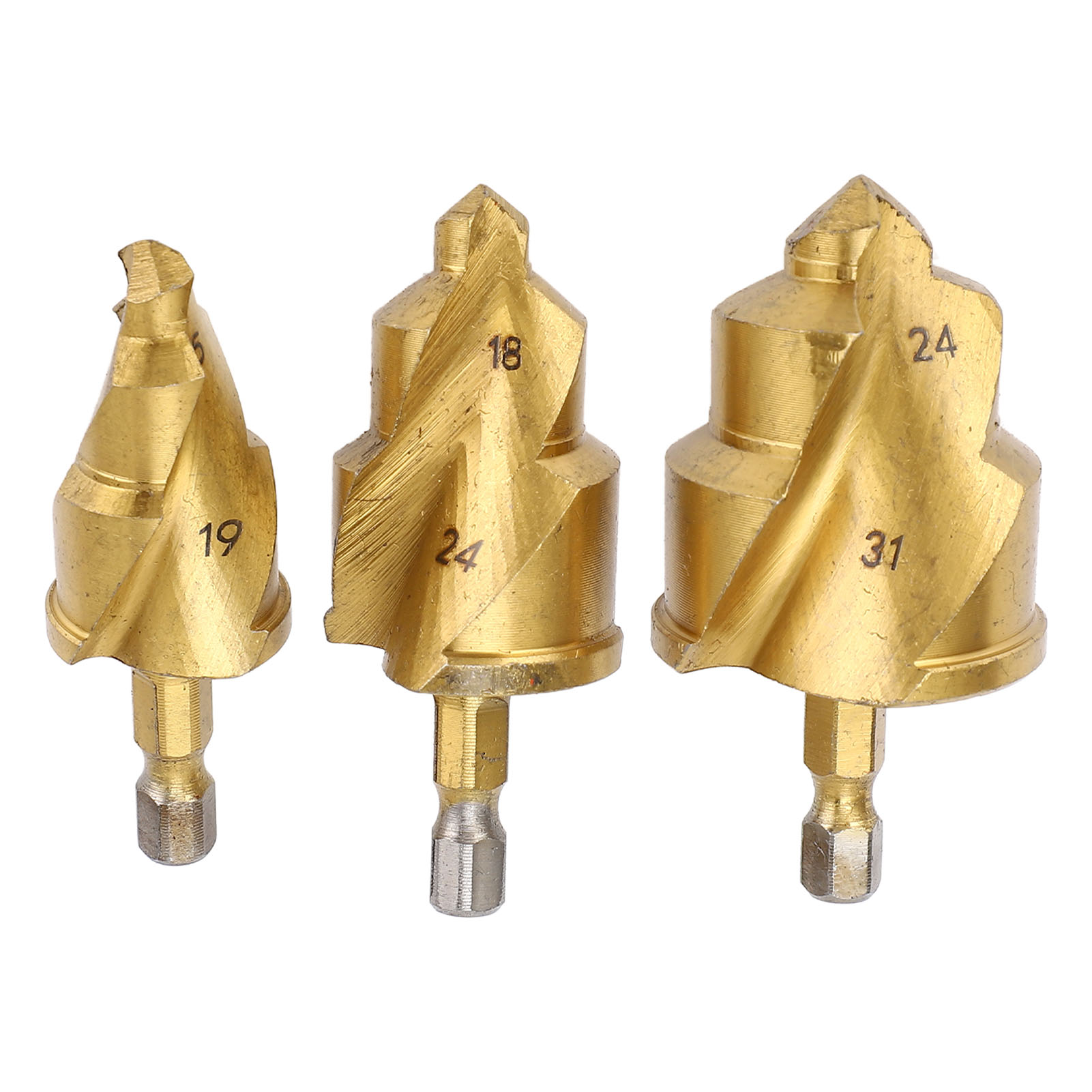 3-teiliges Hss-stahl-rohrreibahlen-set Für Wasserleitungen Mit Titanbeschichtung, Ppr-rohraufweiter-reparatur Mit Anschlag, 1/4"-sechskantschaft