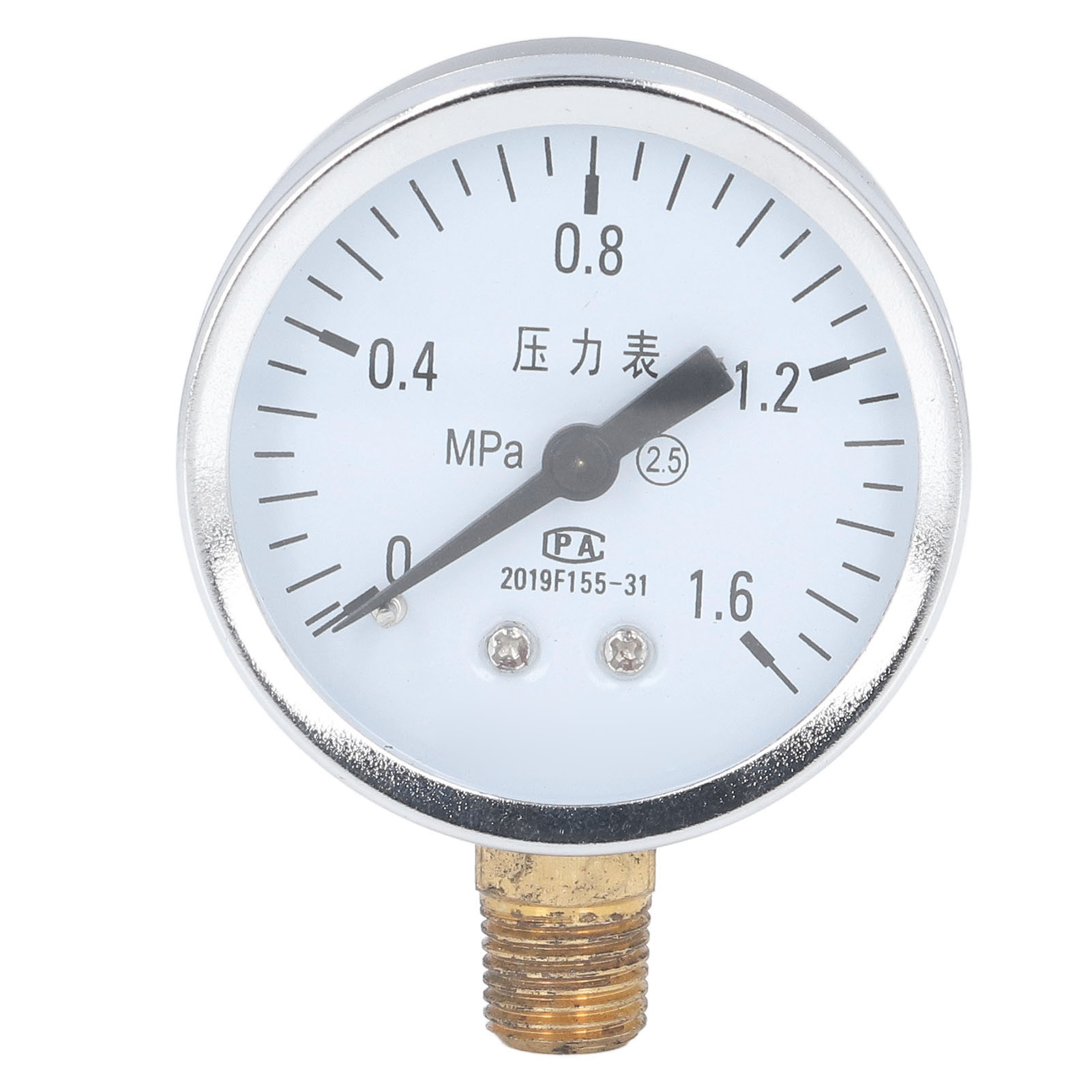 1/4 Npt Vakuummeter Mit Transparentem Zifferblatt, Genauigkeitsklasse 2,5, Edelstahlgehäuse, Für Luftdrücke Von 0 Bis 1,6 Mpa