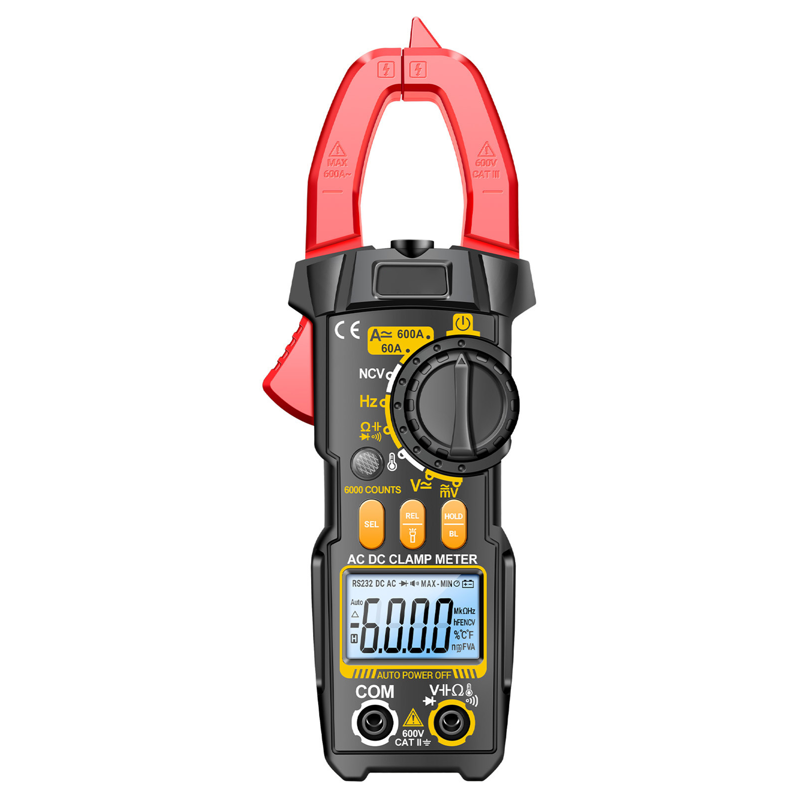 Aneng Pn108 Digitales Zangenmessgerät, Spannungs- Und Stromprüfer, Multimeter Pro, 6000 Counts Mit Lcd-display, Dioden-, Temperatur-, Hz-, Ohm- Und Kapazitätsmessung