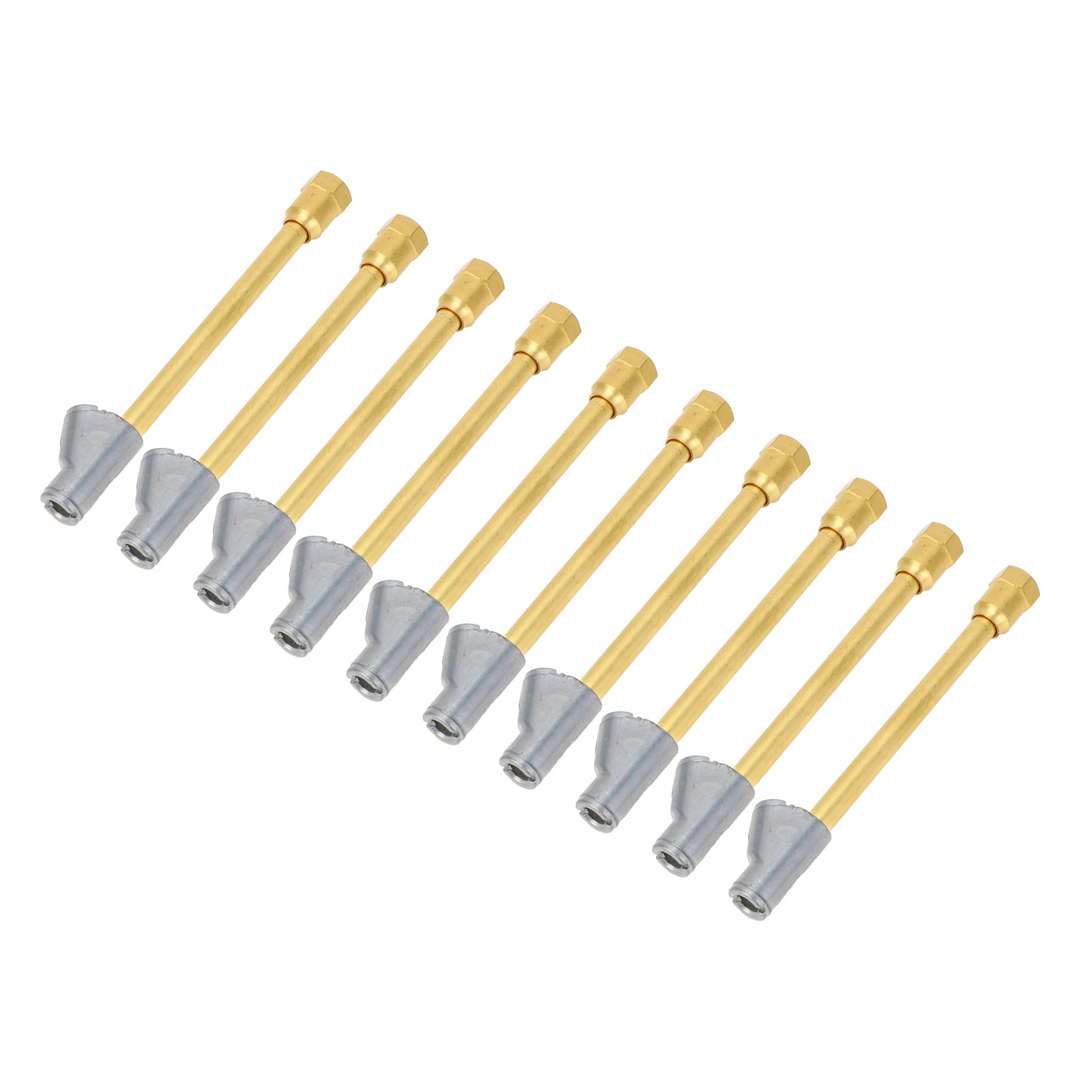 10er-packung Mit 1/4-zoll-npt-doppelkopf-aufblasdüsen Aus Messing Mit Verlängertem 2-wege-anschluss Und Schnellkupplung Für Motorräder