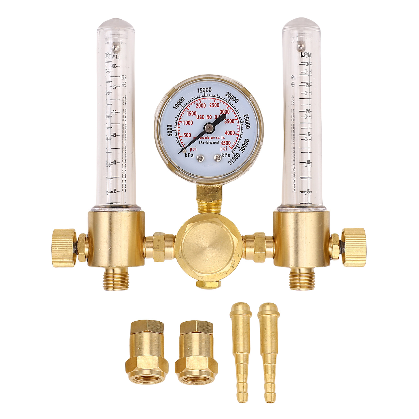 Argon-gasdurchflussregler Mit Zwei Ausgängen, 0–60 Cfh, 0–4500 Psi Eingang, Cga580, Für Wig- Und Mig-schweißen