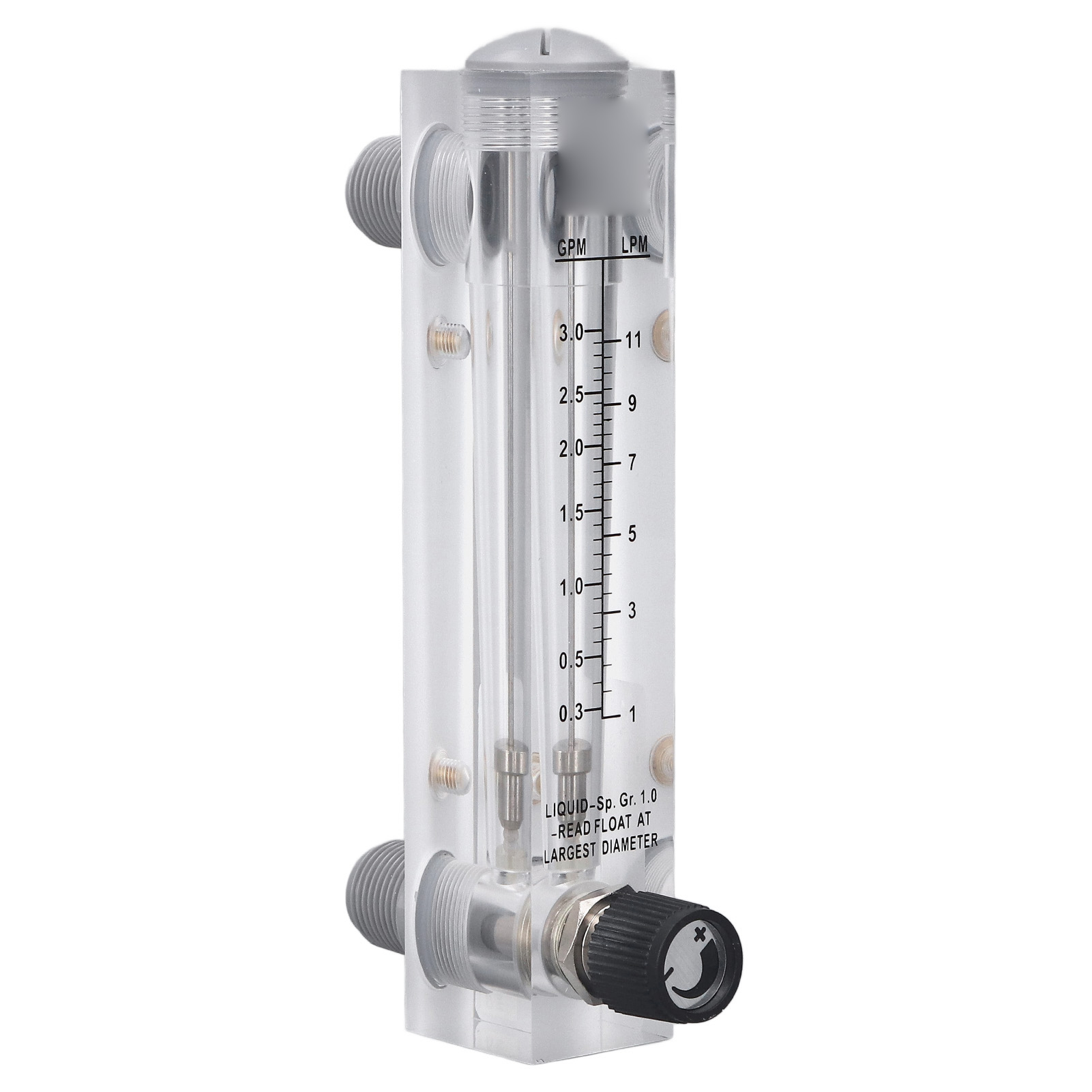 Einstellbarer Durchflussmesser Aus Transparentem Acrylglas Zur Plattenmontage Für Wasser 0,3-3 Gpm
