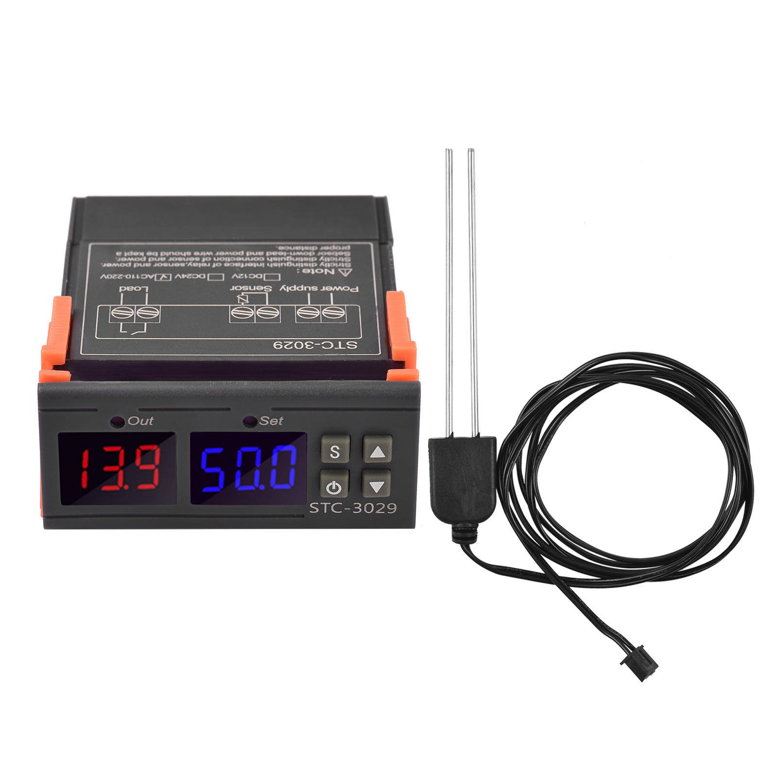 Mini-led-digital-bodenfeuchteregler Mit Sonde, 10 A, Ac 110–220 V, Misst 0–100 % Relative Luftfeuchtigkeit, 1 M Feuchtigkeitssensorsonde
