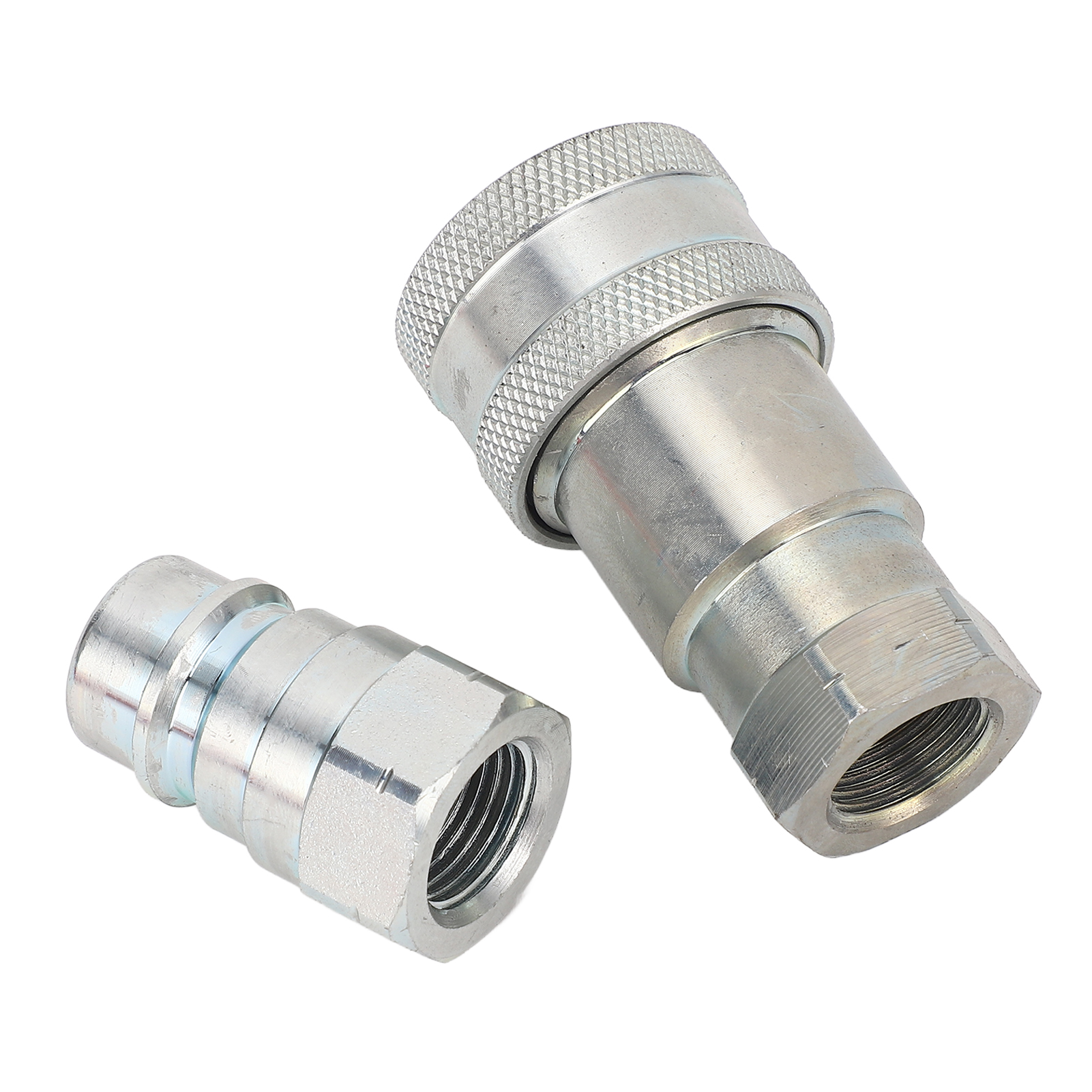Satz Mit 2 Schnellkupplungs-hydraulikverschraubungen, Außen- Und Innengewinde, 3/8 Zoll Npt Iso 5675, Mit Staubkappen