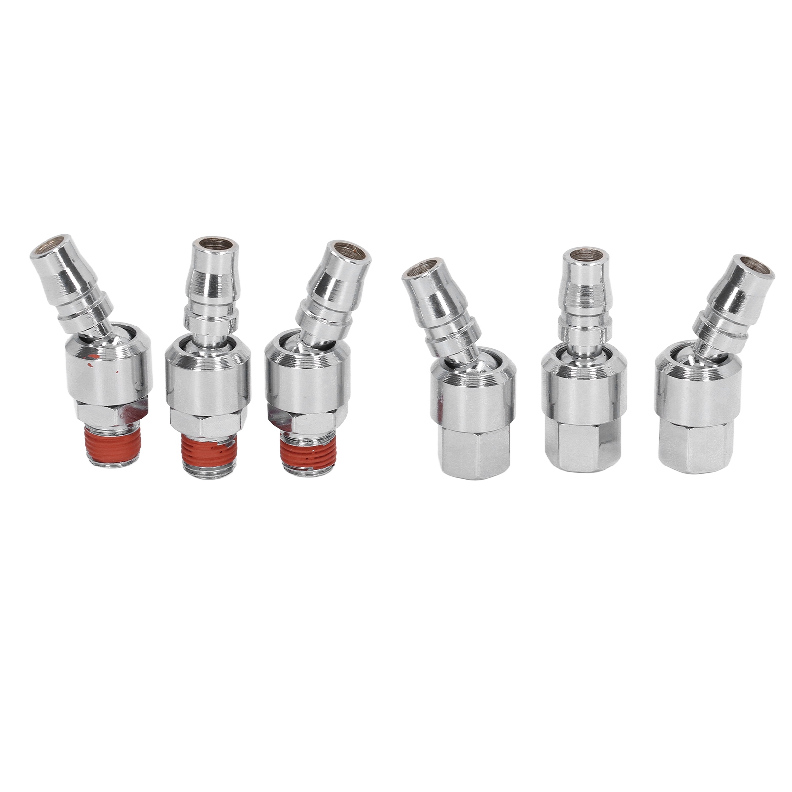 1/4" Npt-drehkupplung (außen-/innengewinde) Für Druckluft, Schnellkupplung Aus Gehärtetem Stahl, Industrieschlauch, 6 Stück