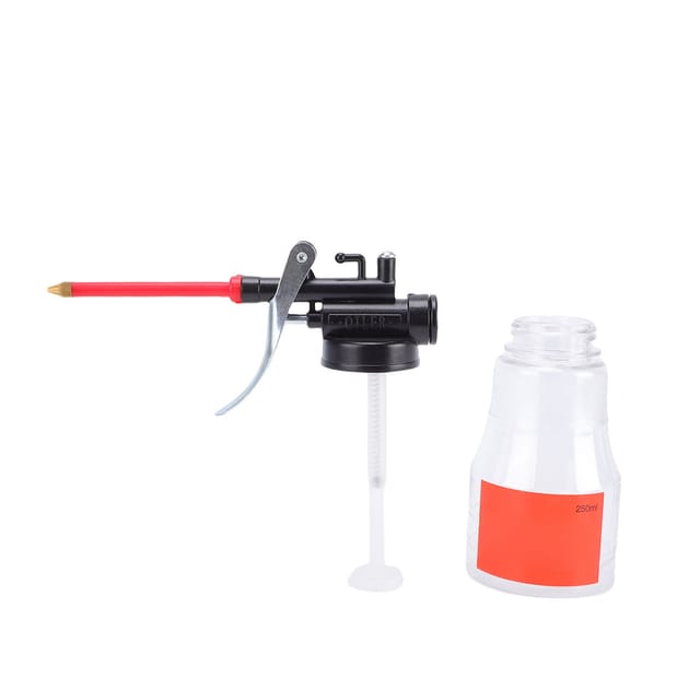 250-ml-hochdruck-ölsprühdose Mit Pet-handpumpe, Langem, Flexiblem Schlauch Und Düse, Kunststoff-fettflasche