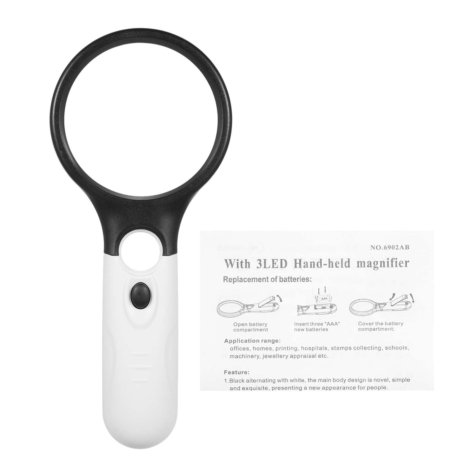 3- Bis 45-fache Vergrößerungslupe Mit 3 Leds Und Doppellupe Zum Lesen Von Münzen, Für Senioren, Kinder Und Juweliere