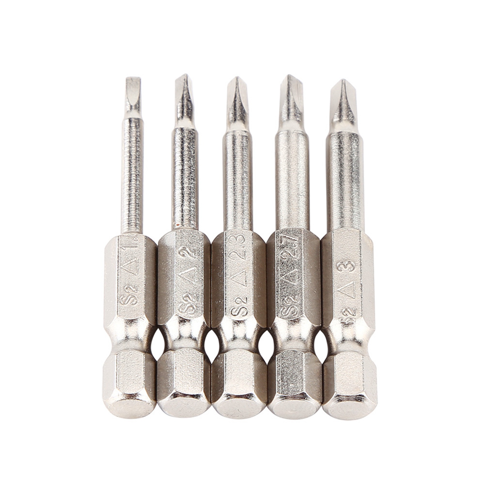 Set Mit 5 Magnetischen Dreieckigen Schraubendreherbits S2 50 Mm 1/4" Sechskant Ta1.8 Ta2.0 Ta2.3 Ta2.7 Ta3.0