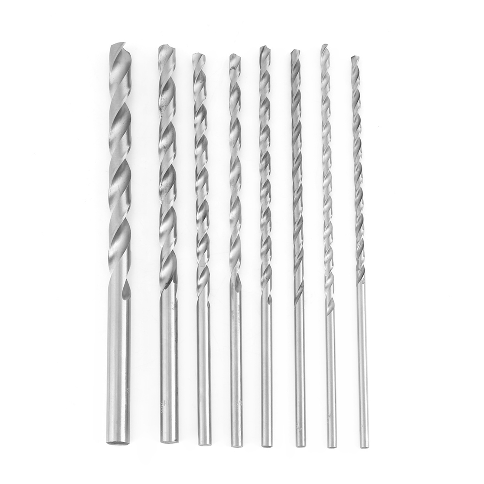 Set Mit 8 Extra Langen 4-10 Mm Hss-spiralbohrern Mit Geradem Schaft Für Holz