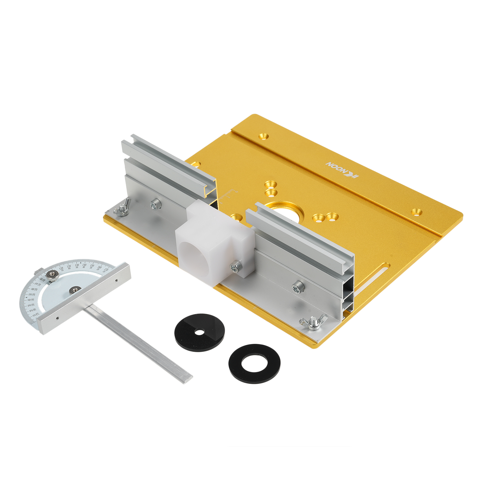 Kknoon 3-teilige Aluminium-frästisch-einsatzplatte Mit Gehrungsanschlag Und Kipptisch Für Holzbearbeitung Und Gravur.