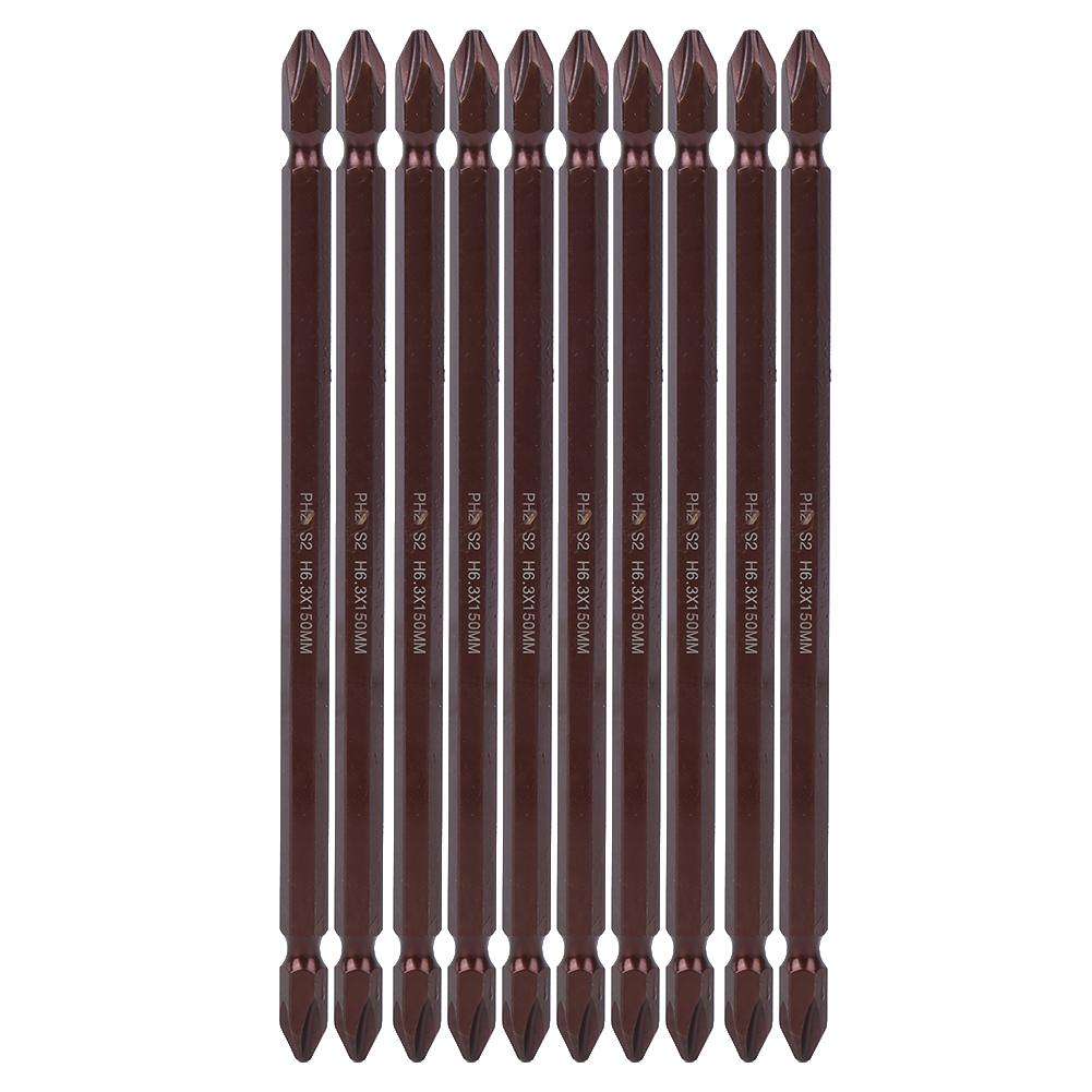 Set Mit 10 Doppelseitigen Schraubendreherbits H6.3, Magnetisches Kreuzschlitz-ph2-werkzeugset, 150 Mm