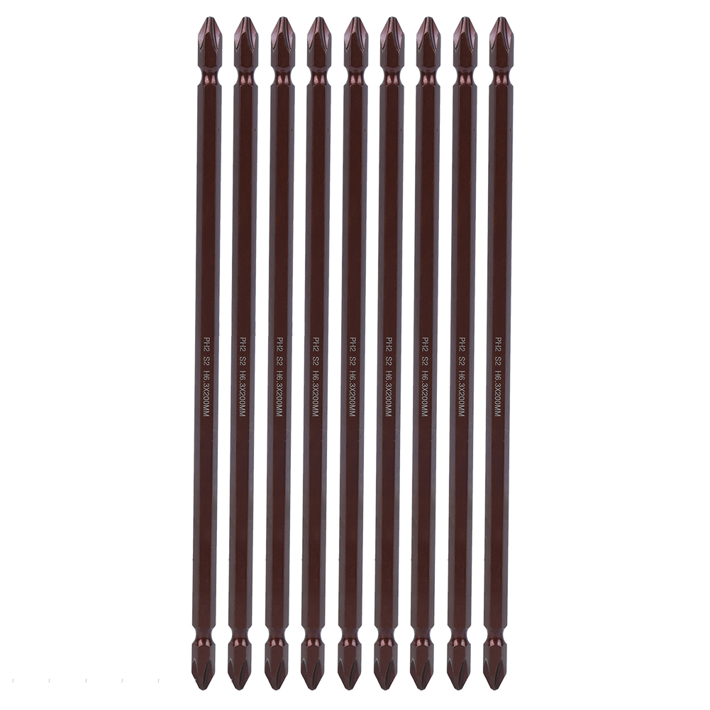 Packung Mit 10 Doppelspitzigen Magnetischen H6.3 Phillips-schraubendreherbits, Lange Hardware-werkzeuge (h6.3 X 200mm Ph2)