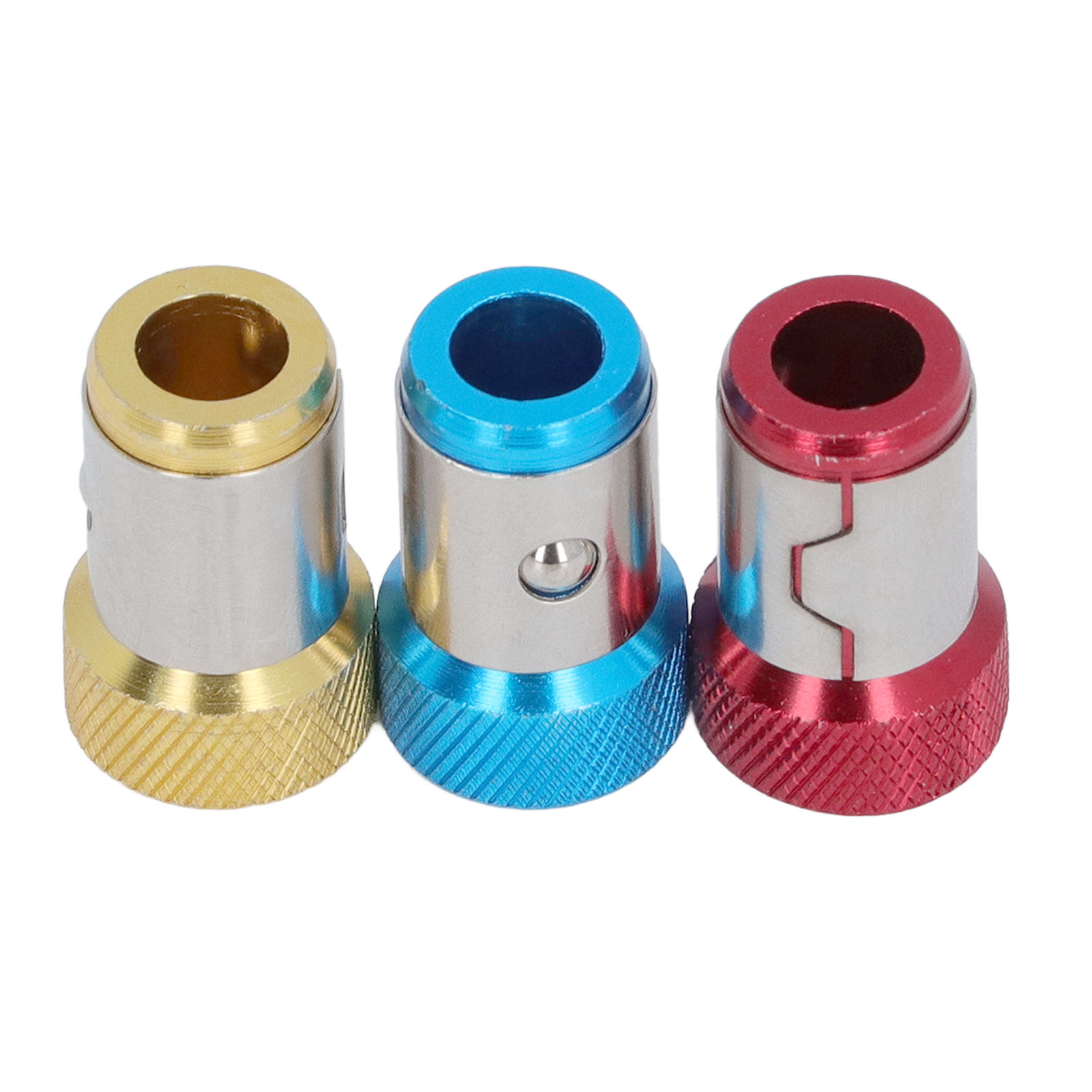 Set Mit 12 Magnetischen Schraubenringen Aus Aluminiumlegierung Mit Strukturierter Oberfläche, Magnetischer Bithalter Für Sechskantschraubendreher, Rot, Gelb, Blau