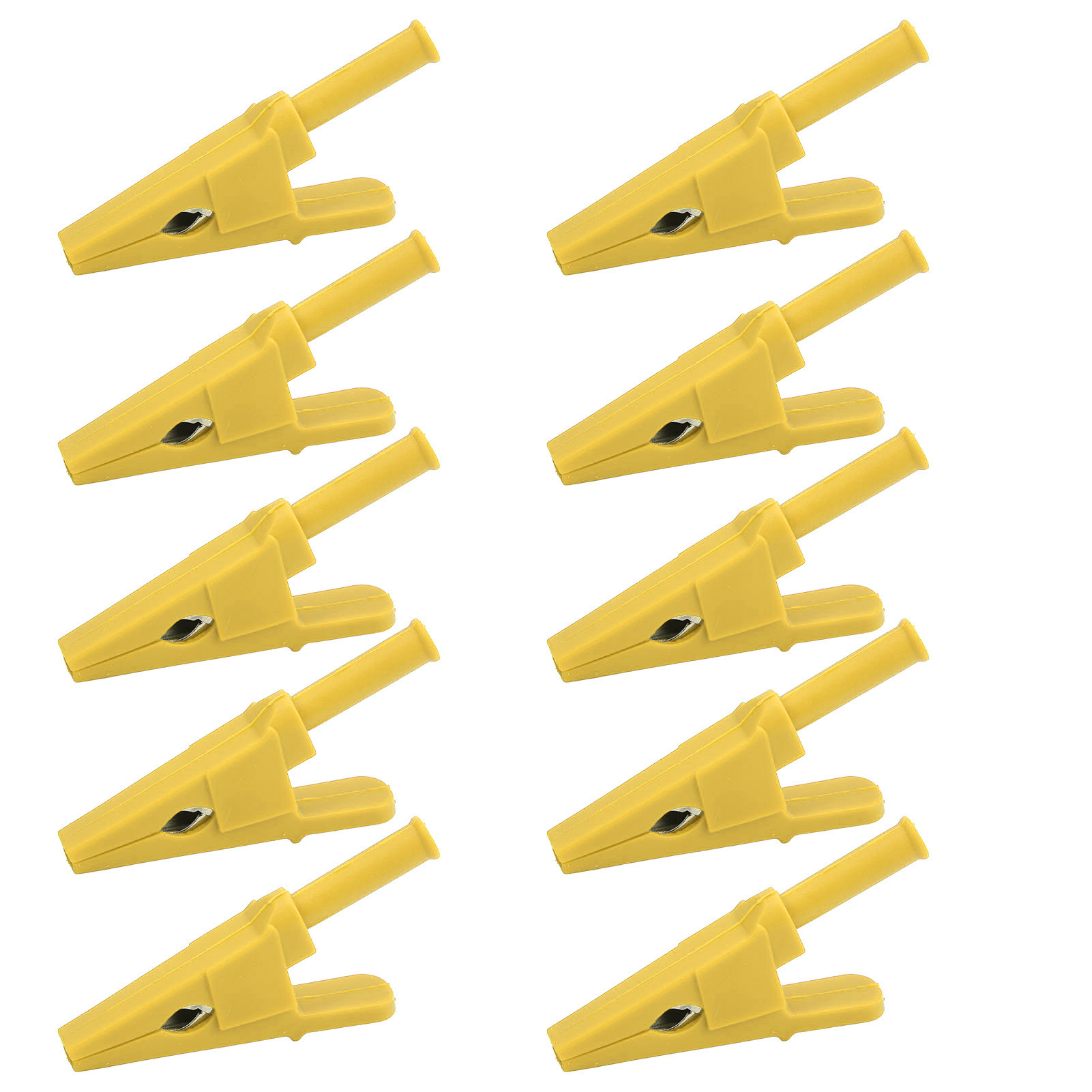 Packung Mit 10 Sicheren Elektrischen Prüfklemmen, 20 Mm Öffnung, Messingleiter Mit 4-mm-stecker Für Elektrische Stromkreise, Gelb
