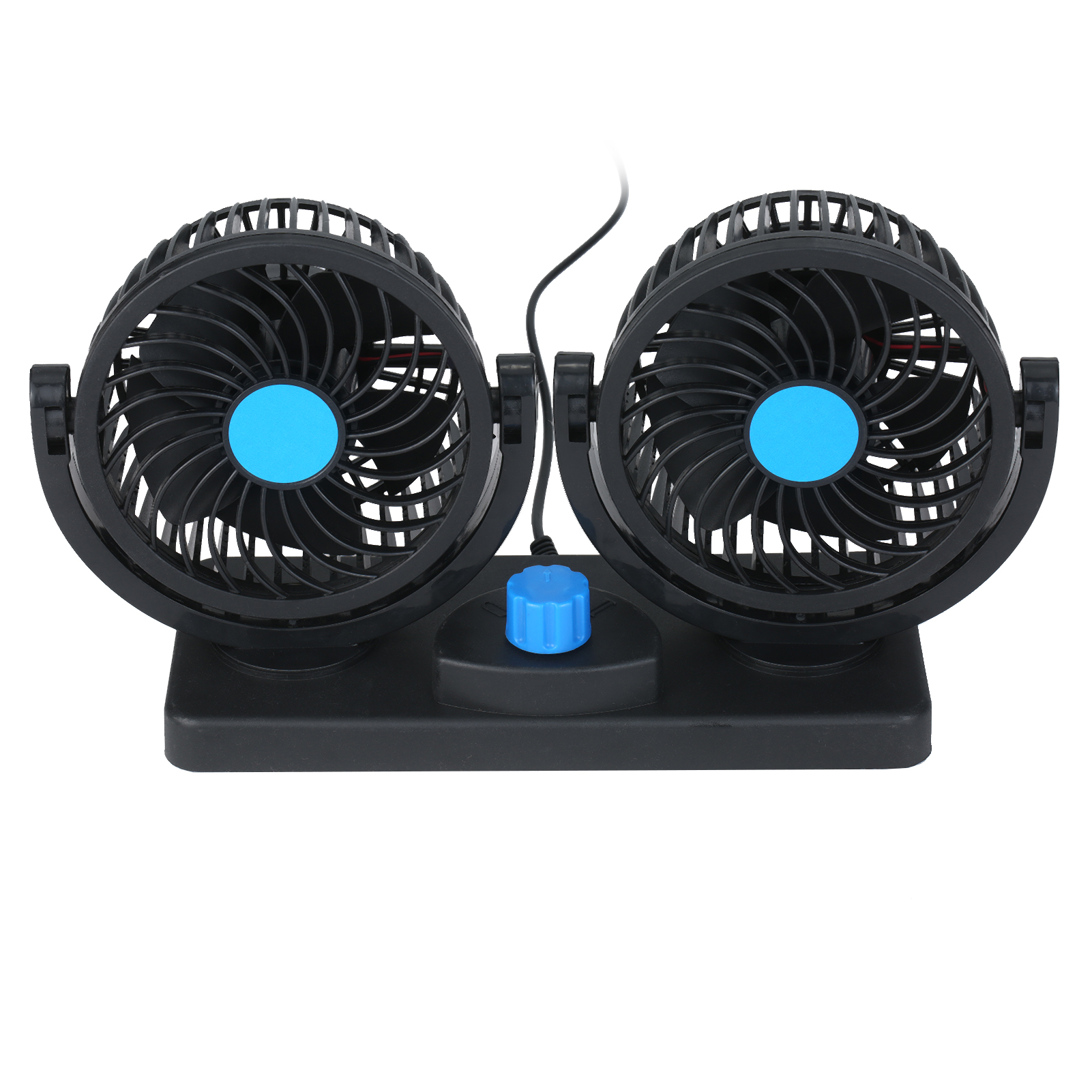 12v Usb-tischventilator Mit Zwei Ventilatorköpfen, 360° Drehbar, 6,5w Leistung, 2 Geschwindigkeitsstufen, 1m Usb-kabel, Für Auto, Lkw, Büro, Schlafzimmer