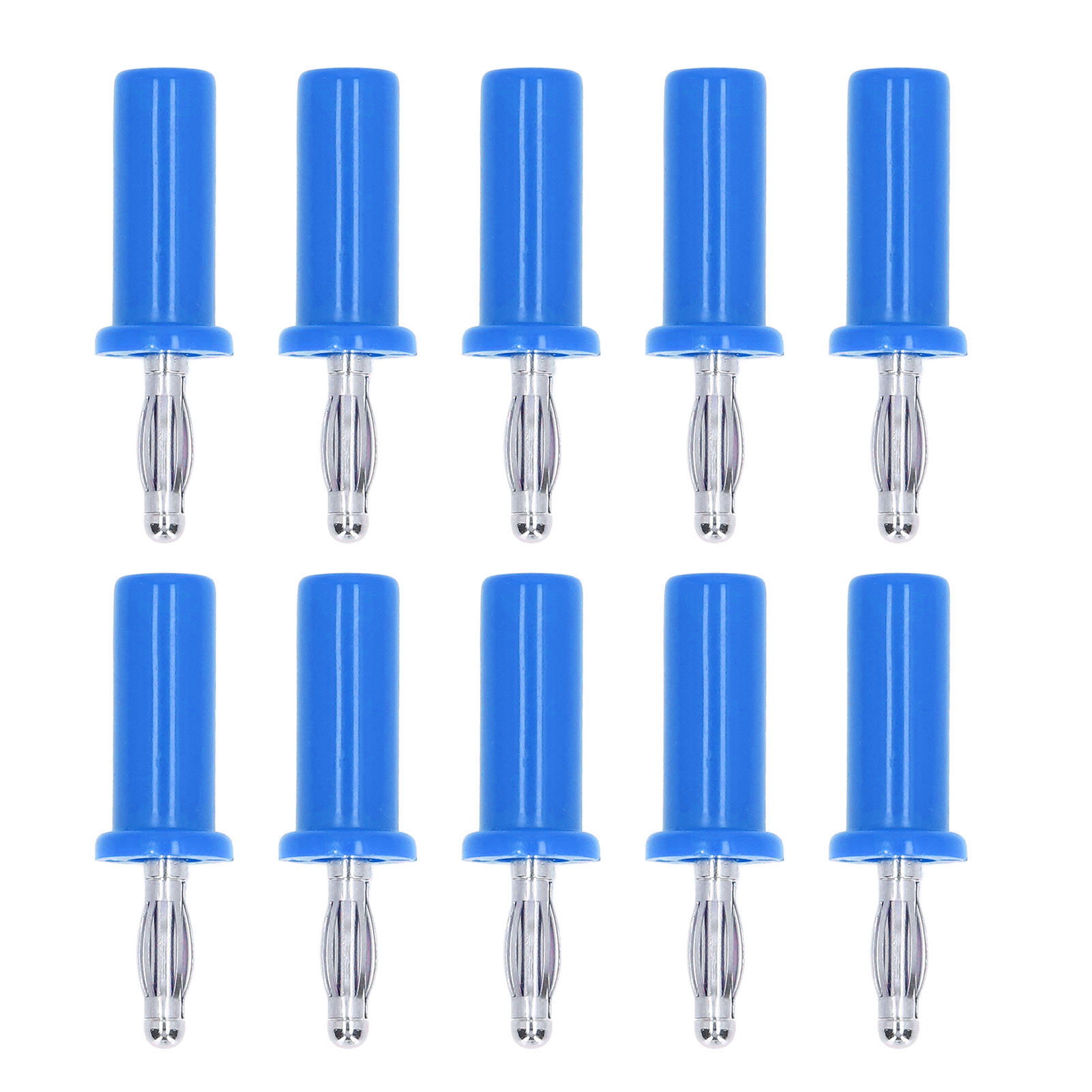 10 Stück Bananenstecker Laternen Messing Abs Geschweißter Lautsprecheranschluss Für Elektronische Geräte 4 Mm Blau