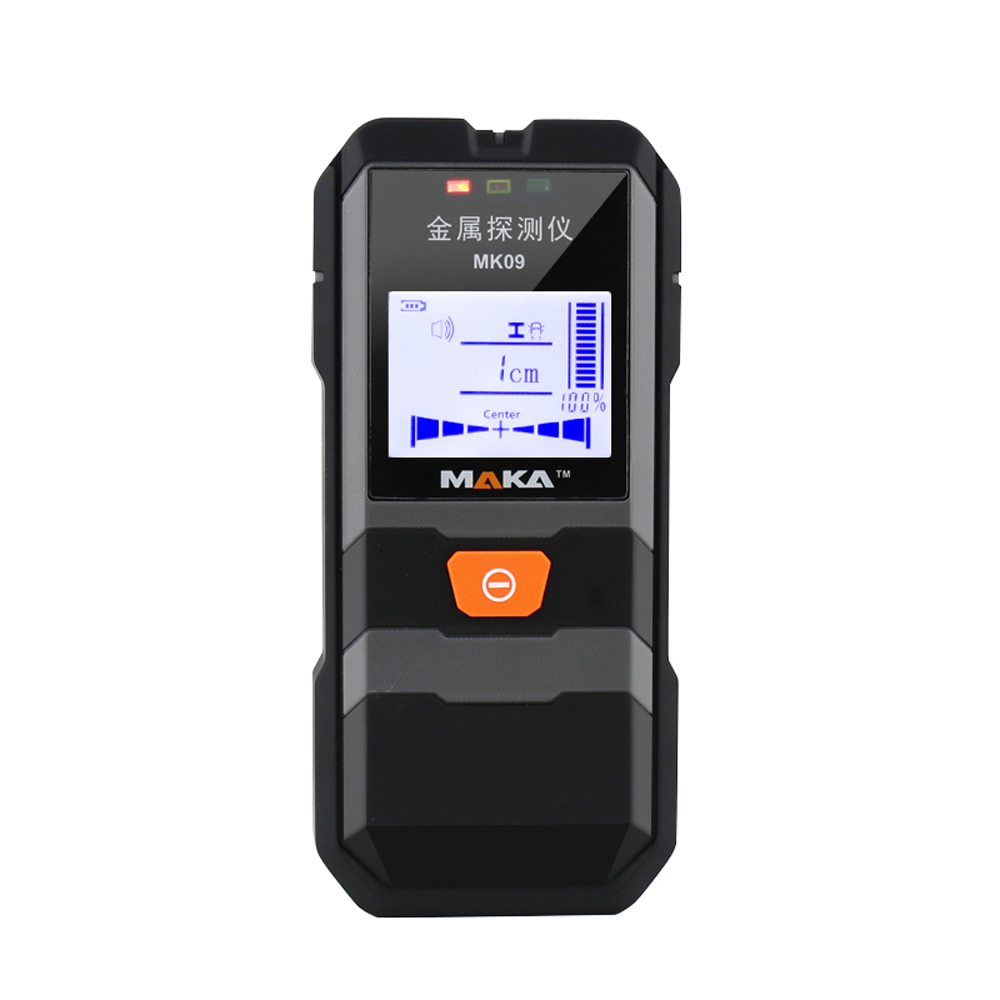 Maka Mk09 Hochpräziser, Handgeführter Infrarot-metalldetektor Mit Hintergrundbeleuchtetem Lcd-bildschirm, Ortung Von Metallobjekten, Stahlbeton, Kupferrohren, Kabeln, Tiefensensor, Wandscanner