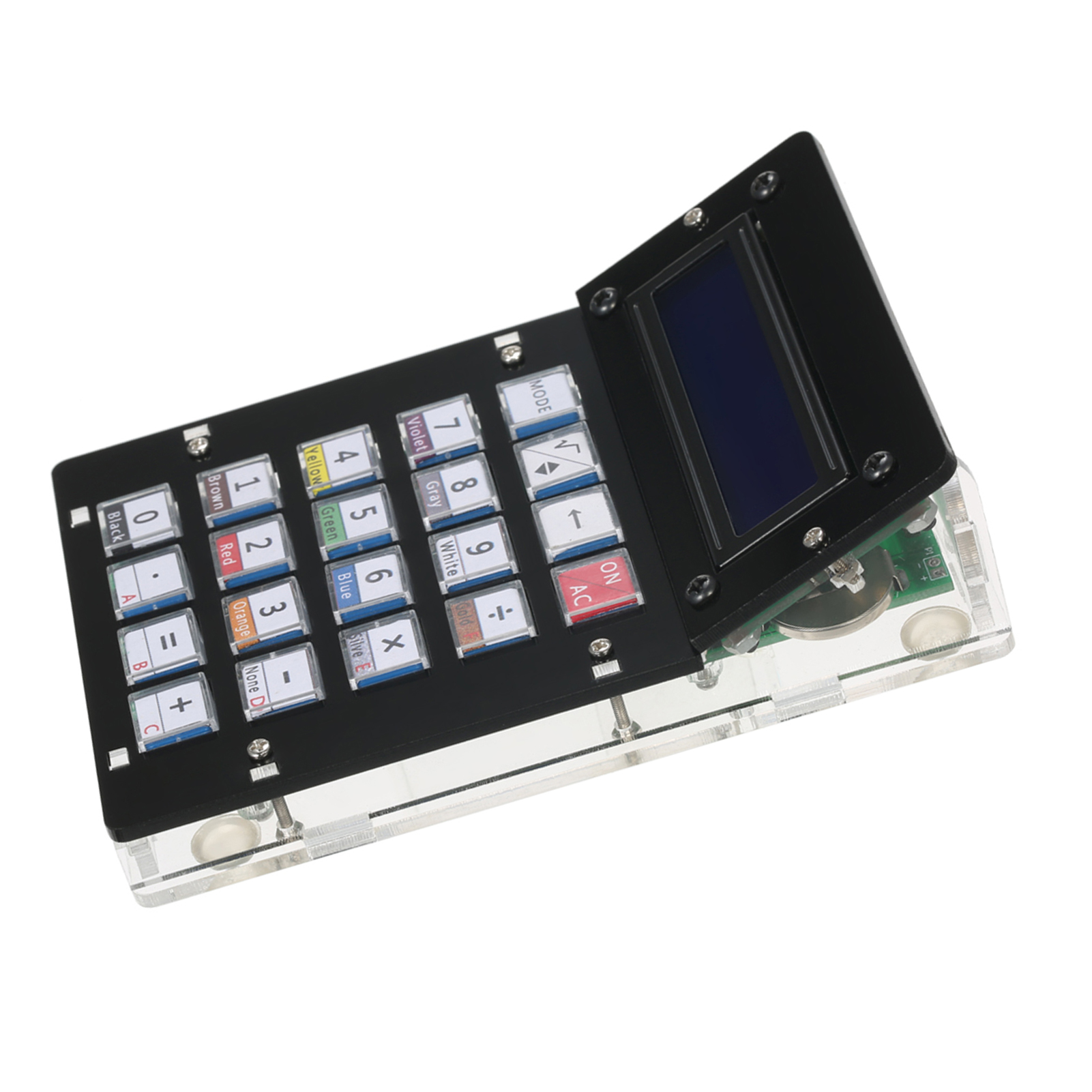 Selbstbau-taschenrechner-set Mit Acrylgehäuse Und Lcd-bildschirm. Vielseitiger Elektronischer Taschenrechner Für Elektronische Berechnungen.