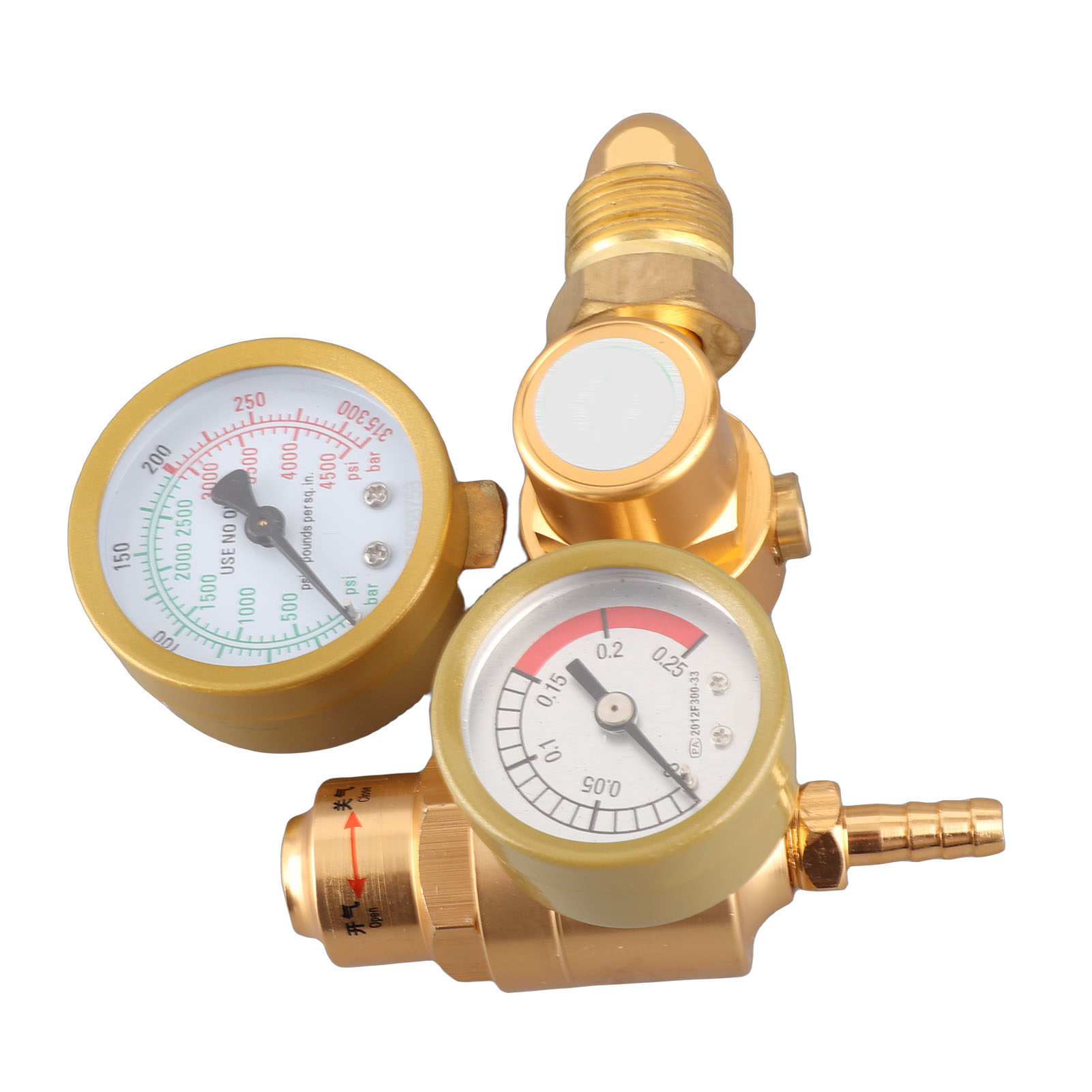 Argon/co2-schweißgasregler Mit Manometer, Wig/mig-durchflussmesser, 4500-psi-überdruckventil, 1/4"-auslassflasche, 6,605 Gpm
