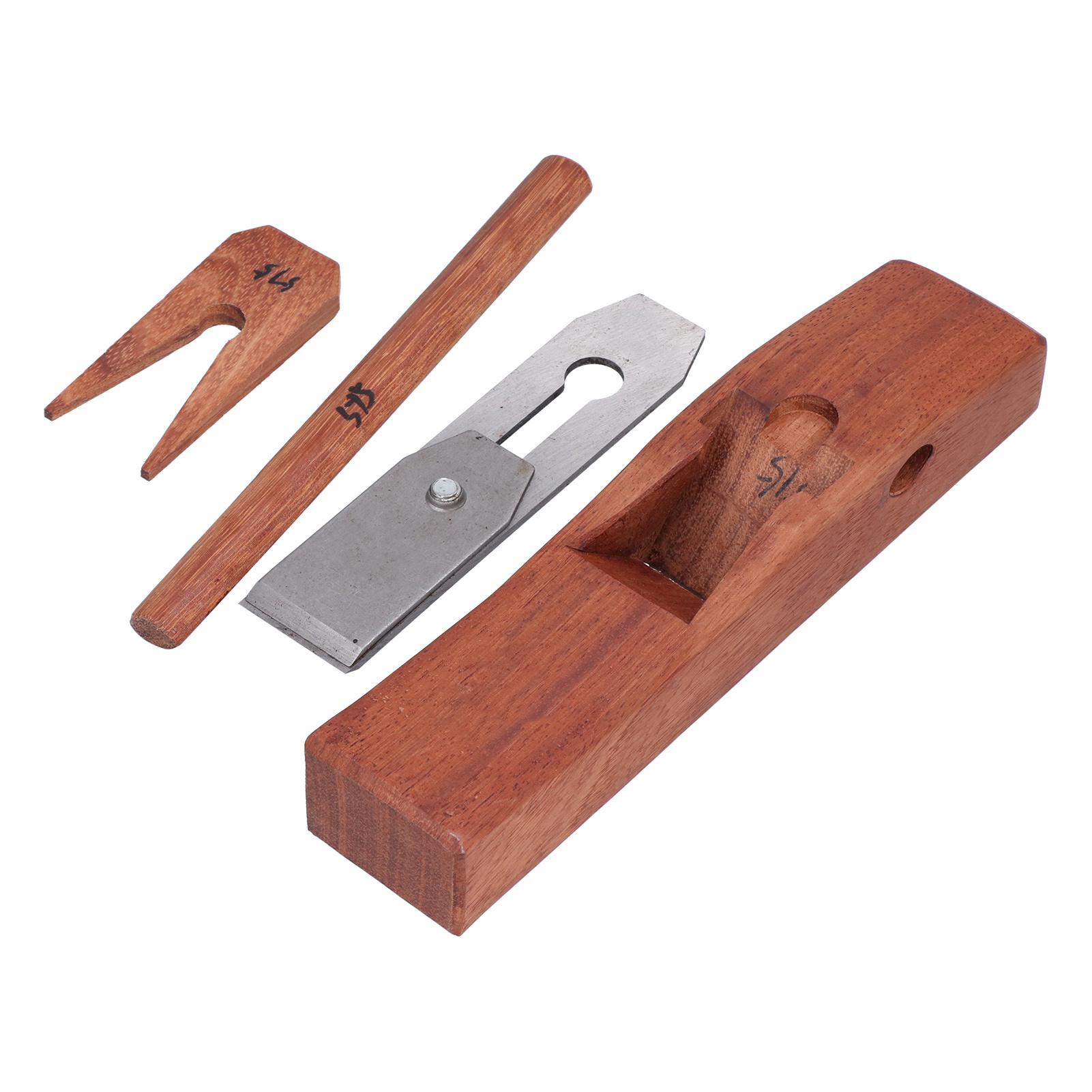 Handhobel Aus Teakholz Und Manganstahl, Heimwerkerwerkzeug Zum Hobeln Und Entgraten Von Holz, 183 Mm Klinge, 4 Stück