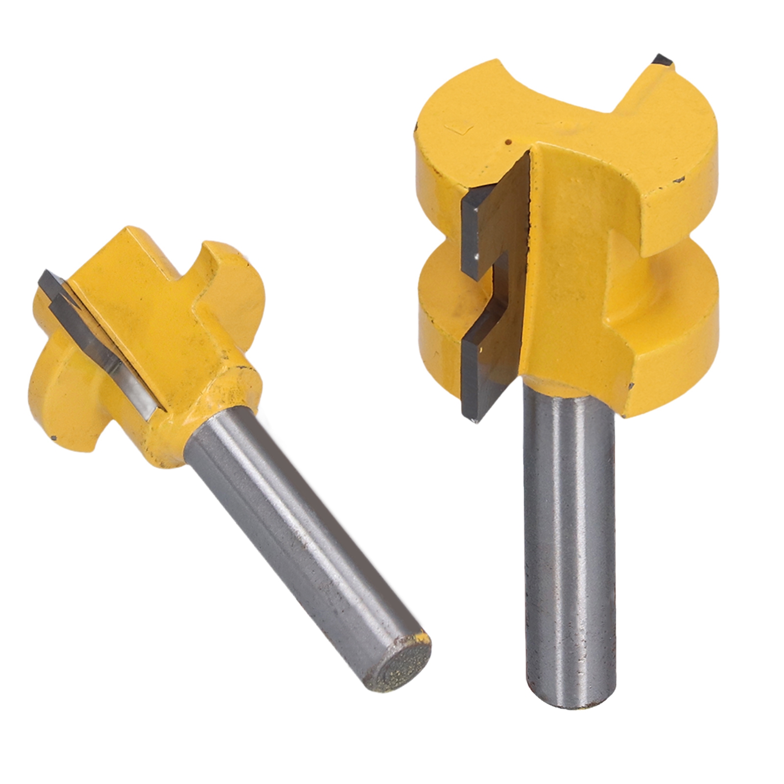 Set Mit 2 Geraden T-nutfräsern Für Holz, 8 Mm, Ein- Und Zweischneidig, Vierkant-zapfenfräser, Yg6-hartmetall, Stahl 45