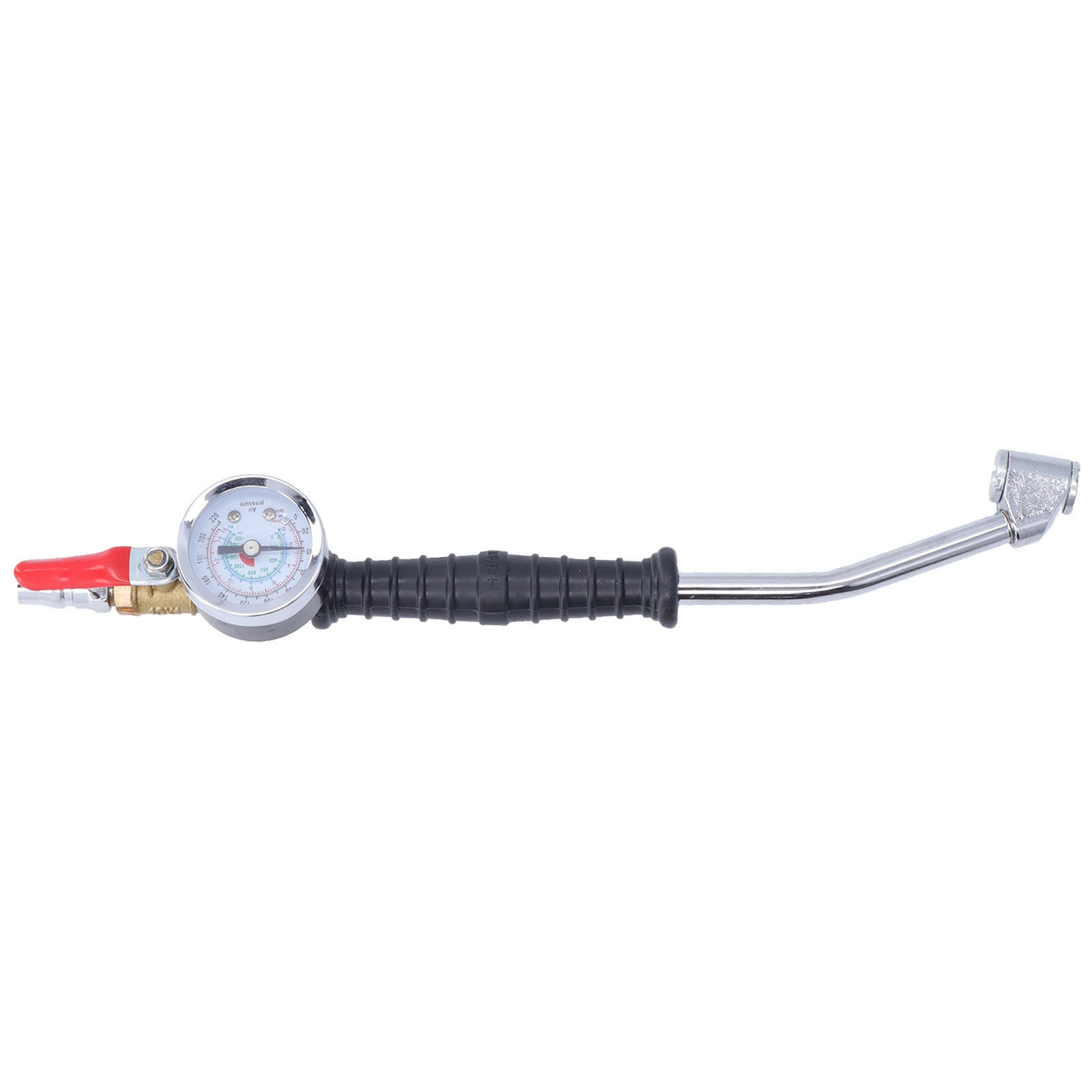 Reifenkompressor Mit Manometer, Anschlusskopf, Zubehör, Nachfüllpackung, Wartungsanleitung, Kunststofflegierung, 30 Cm, 0–220 Psi