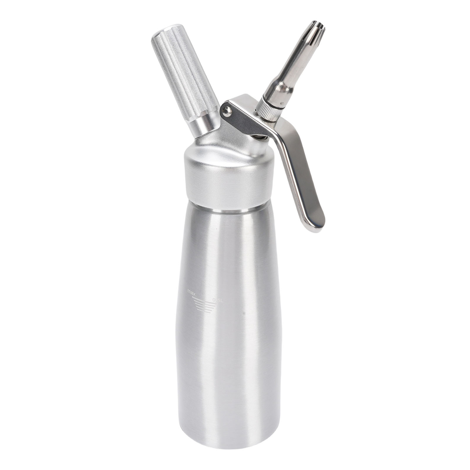 Professioneller 500-ml-sahnesiphon Aus Aluminium Mit Behälter Und 3 Dekorativen Düsen