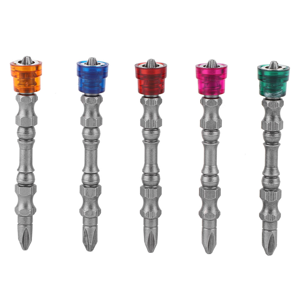 Satz Mit 5 Ph2-doppelkopf-magnetschraubendreherbits Aus S2-chrom-vanadium-stahl, 65 Mm, Für Elektrische Schraubendreher